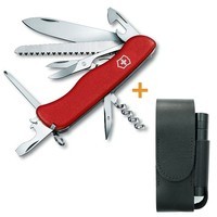 Комплект Нож Victorinox Outrider 0.9023 + Кожаный чехол + Фонарь