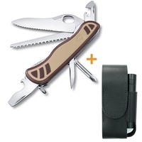 Комплект Нож Victorinox Trailmaster OneHand 0.8461.MWC941 + Кожаный чехол + Фонарь