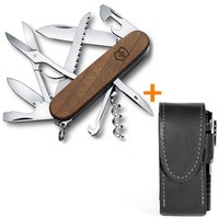 Комплект Нож Victorinox Huntsman Wood 1.3711.63B1 + Чехол с фонариком Police