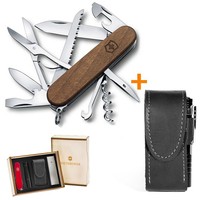 Комплект Нож Victorinox Huntsman Wood 1.3711.63B1 + Чехол с фонариком Police